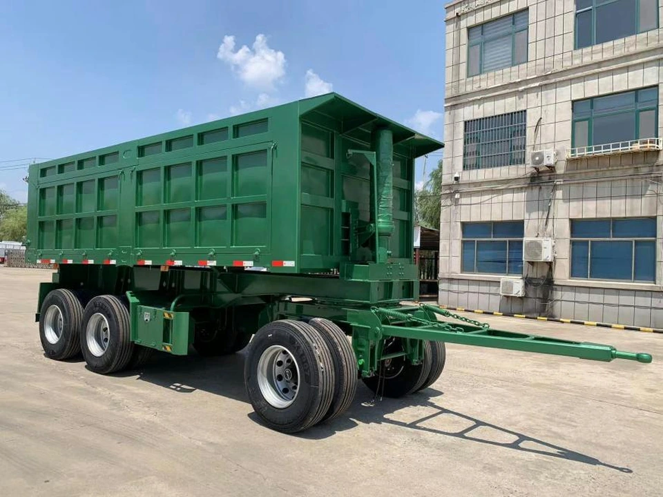 3-Axle Front-Cylinder Rear-Dump Drawbar Trailer